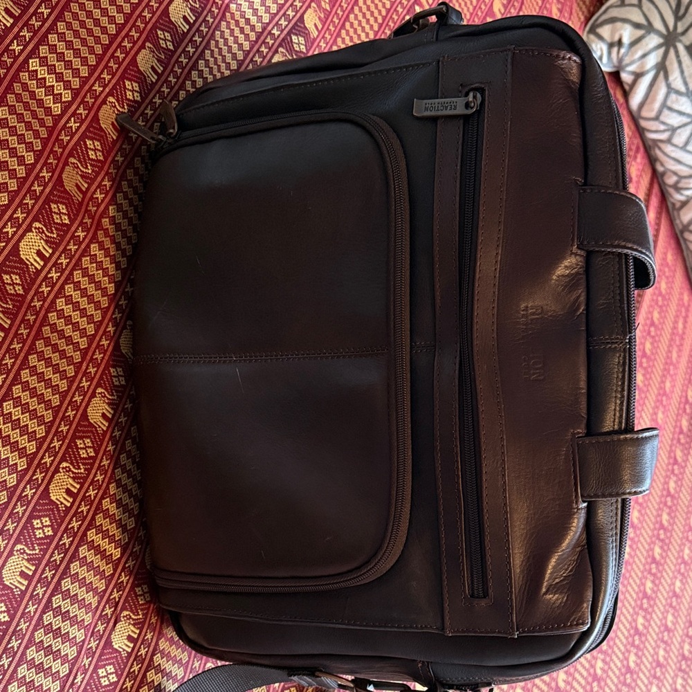 Kenneth Cole Dark Brown Leather Briefcase